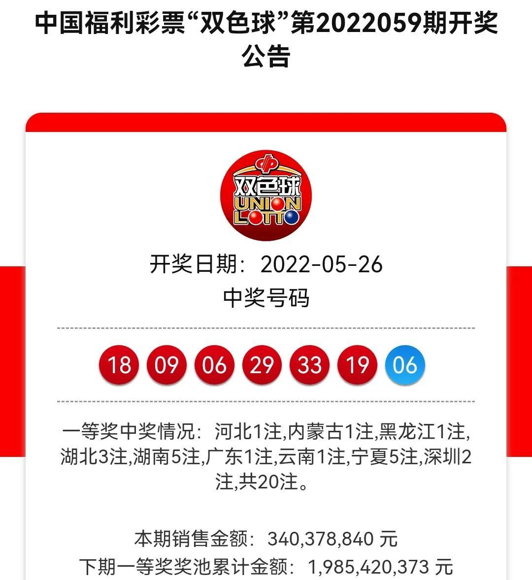 双色球开奖开奖结果上一期