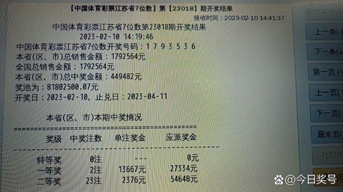 体彩七位数21032期开奖结果